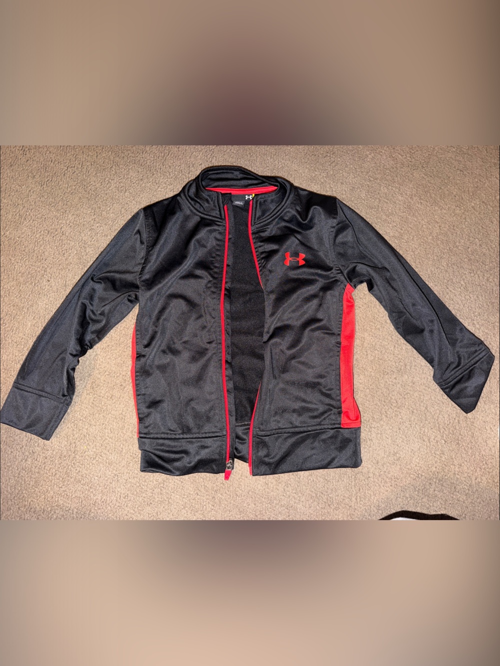 Under Armour Black Jacket with Red Trim Full-Zip Performance Jacket